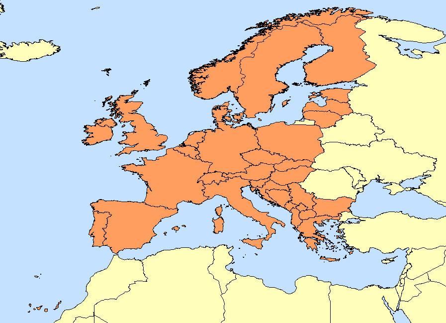 EUCLID network coverage.