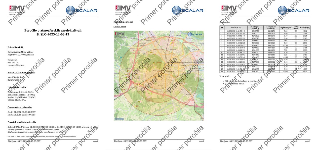 Vzorec Streloisk poročila